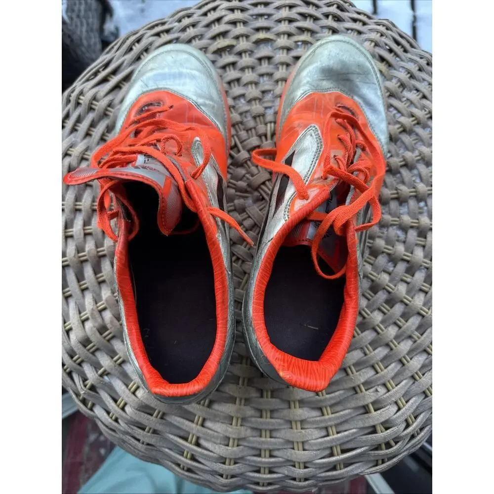 Adidas F50 Adizero Leather Soccer Boots Cleats Gray Orange 8.5 US 8 UK 42 FR